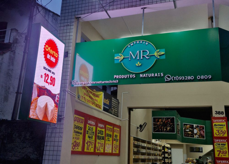Venda Painel Led Personalizado - Fachada Empório MR